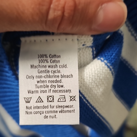 Janie and Jack Blue Sweater with Yellow and White Stripes - Picture 5 of 6